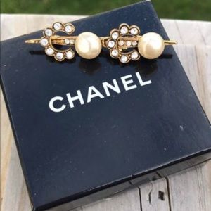 Chanel  1984 Gold and Crystal Coco Pin